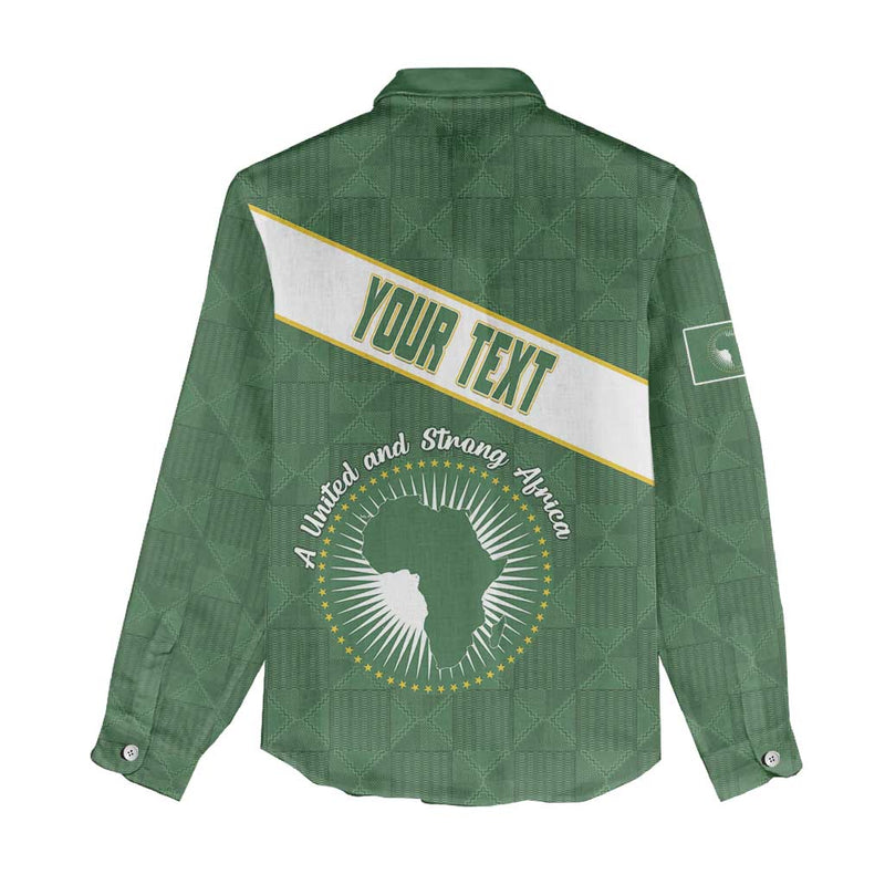 African Union Day Women Casual Shirt Emblem With Kente Pattern