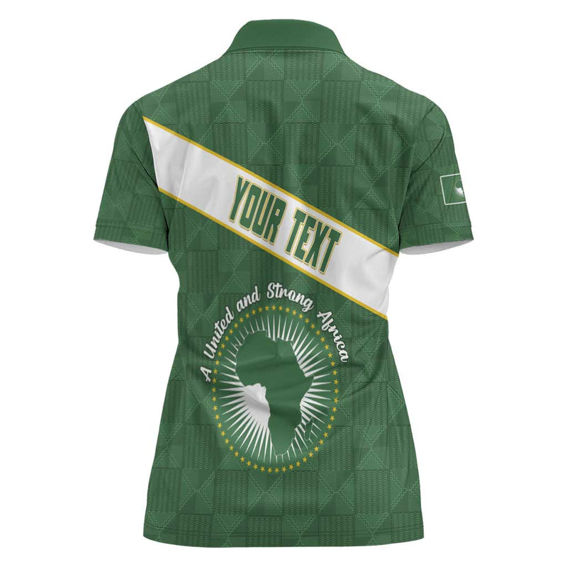 African Union Day Women Polo Shirt Emblem With Kente Pattern