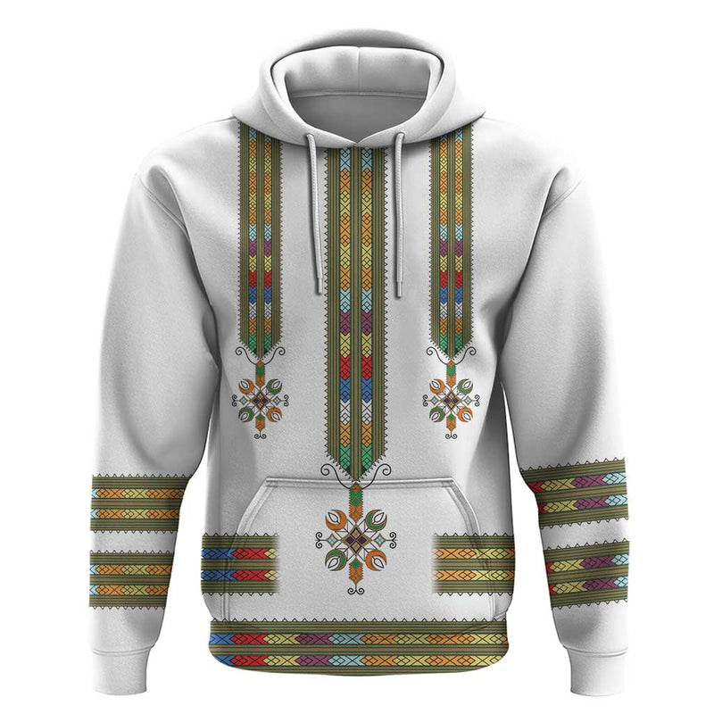 Ethiopian Traditional Habesha Costume Cross With Tilet Pattern Hoodie