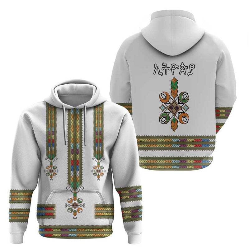 Ethiopian Traditional Habesha Costume Cross With Tilet Pattern Hoodie