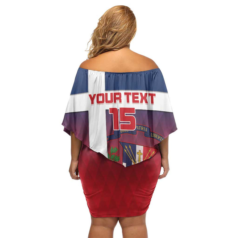 Custom Dominican Republic Football Come On Los Quisqueyanos Off Shoulder Short Dress