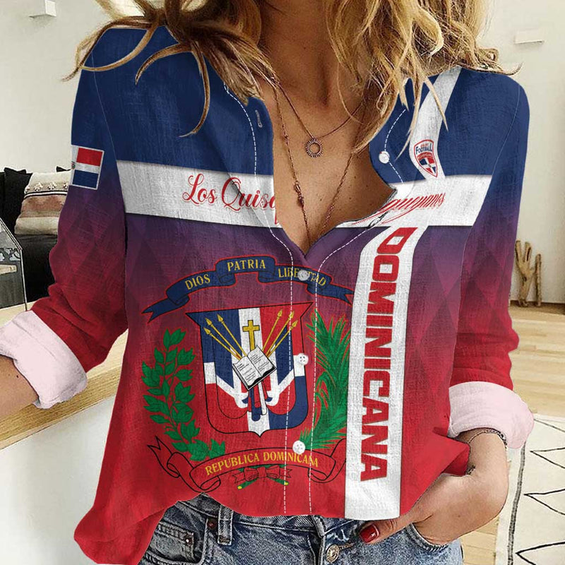 Custom Dominican Republic Football Come On Los Quisqueyanos Women Casual Shirt