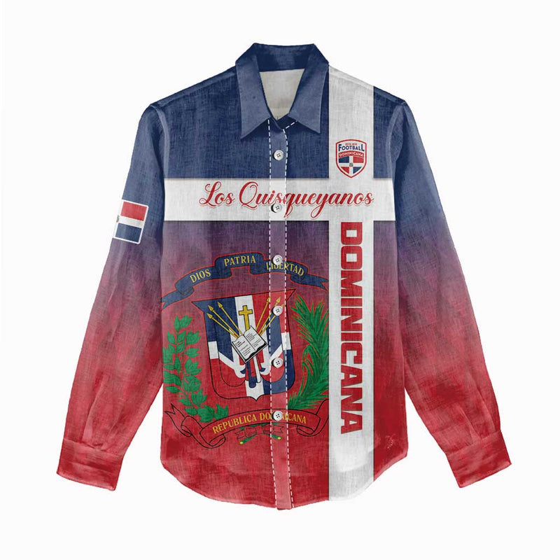 Custom Dominican Republic Football Come On Los Quisqueyanos Women Casual Shirt