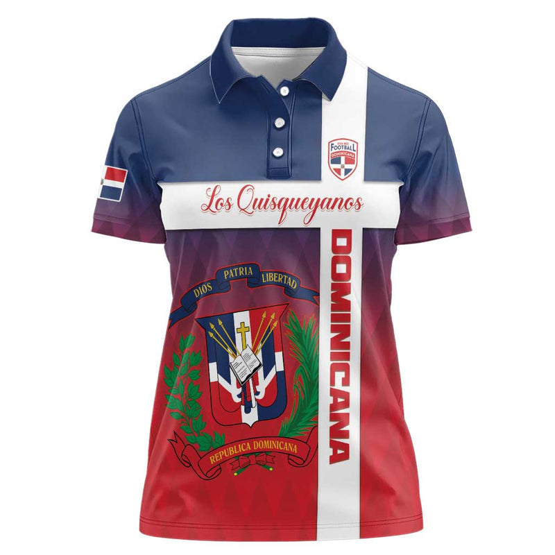 Custom Dominican Republic Football Come On Los Quisqueyanos Women Polo Shirt