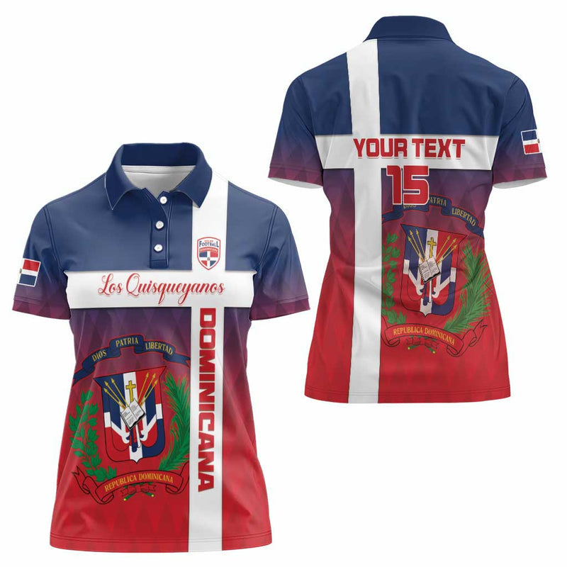 Custom Dominican Republic Football Come On Los Quisqueyanos Women Polo Shirt