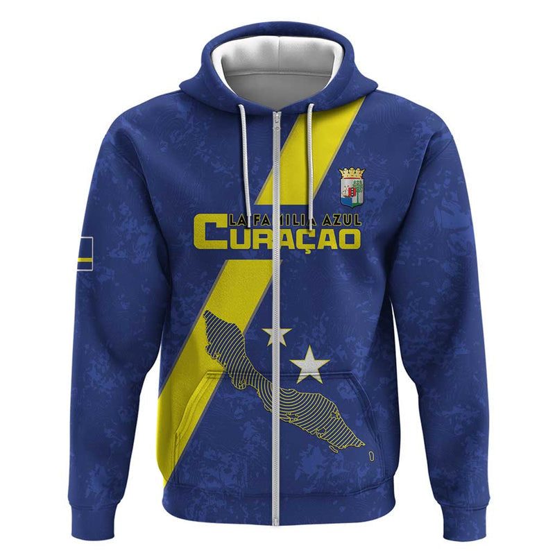 Custom Curacao Football Go La Familia Azul Hoodie