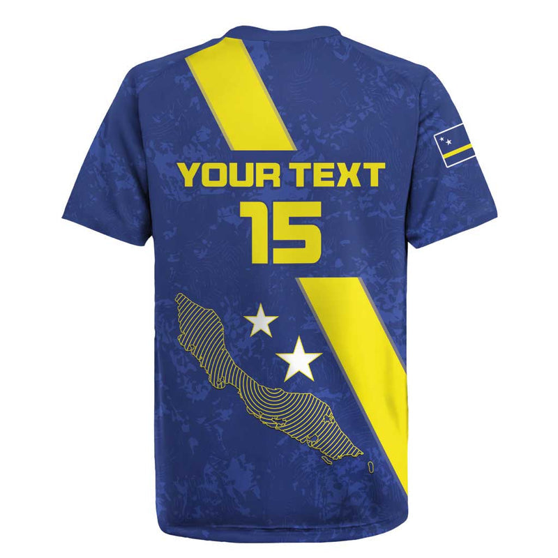 Custom Curacao Football Go La Familia Azul Rugby Jersey