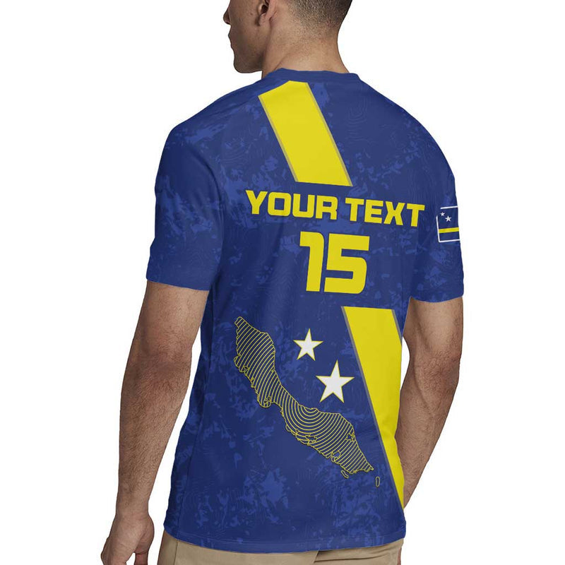 Custom Curacao Football Go La Familia Azul Rugby Jersey