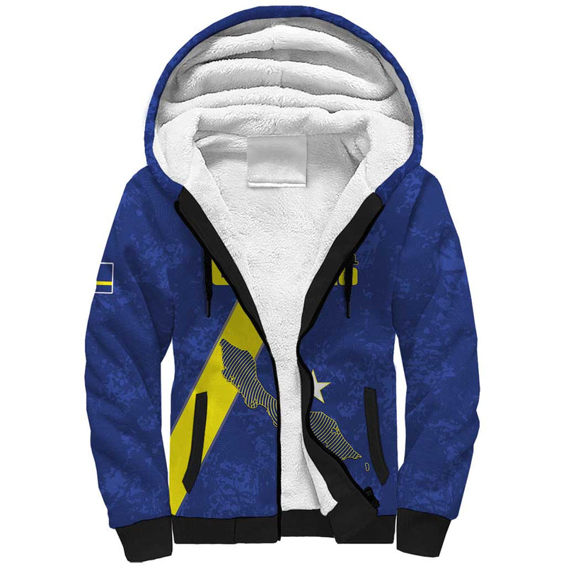 Custom Curacao Football Go La Familia Azul Sherpa Hoodie