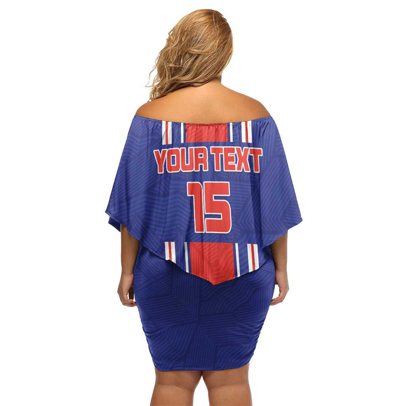 Custom Costa Rica Football Vamos Ticos! Off Shoulder Short Dress