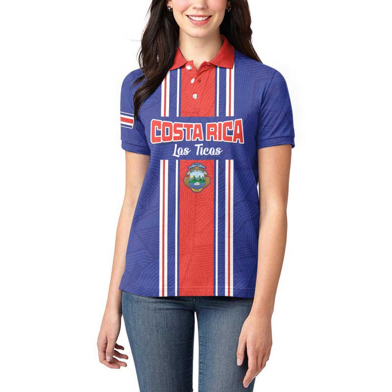 Custom Costa Rica Football Vamos Ticos! Women Polo Shirt