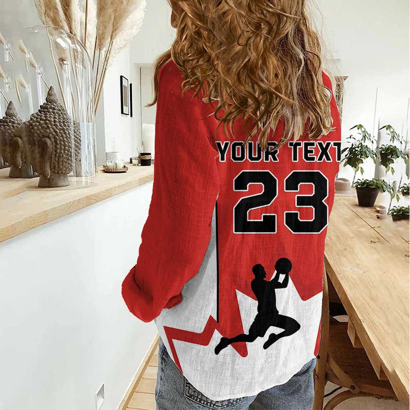 Custom Canada Basketball Go Champions Team Canada Women Casual Shirt