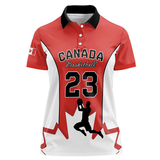 Custom Canada Basketball Go Champions Team Canada Women Polo Shirt