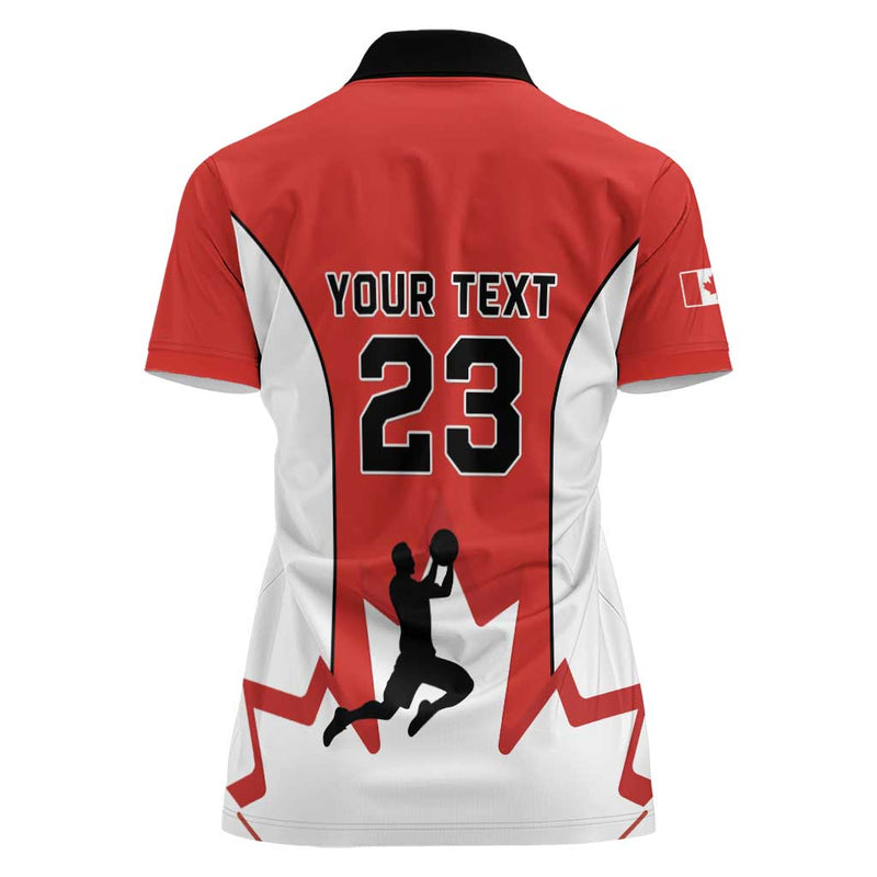 Custom Canada Basketball Go Champions Team Canada Women Polo Shirt