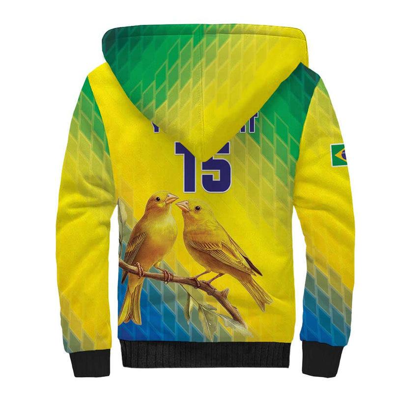 Custom Brazil Football Go Canarinho Go Sherpa Hoodie