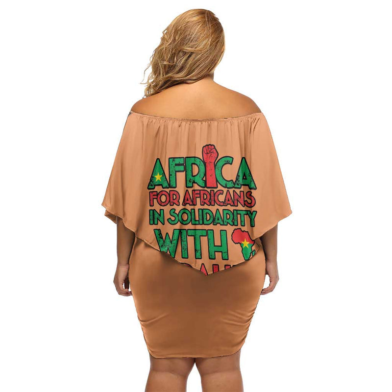 Africa In Solidarity With Traore Africa For Africans Off Shoulder Short Dress
