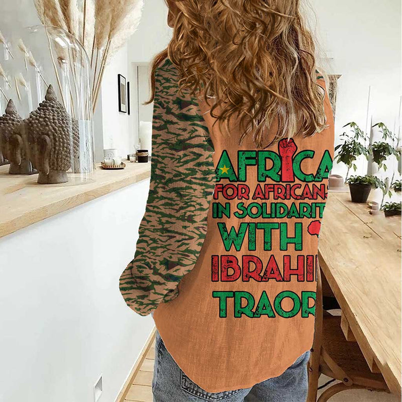 Africa in Solidarity with Traore Africa For Africans Women Casual Shirt