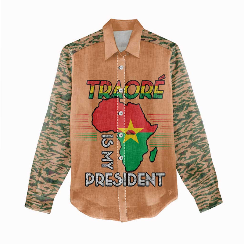 Africa in Solidarity with Traore Africa For Africans Women Casual Shirt