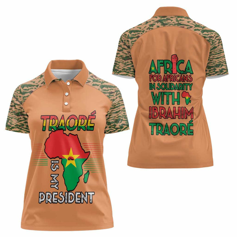 Africa in Solidarity with Traore Africa For Africans Women Polo Shirt