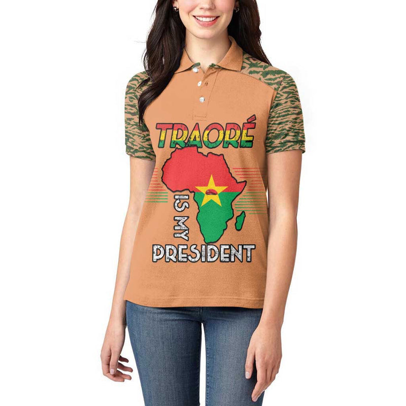 Africa in Solidarity with Traore Africa For Africans Women Polo Shirt