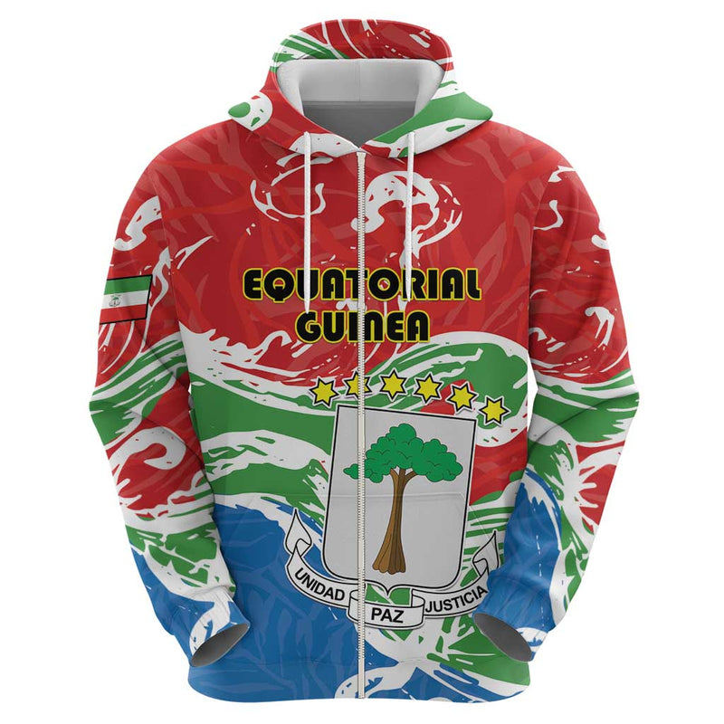 Equatorial Guinea Independence Day Hoodie Coat Of Arms With Map