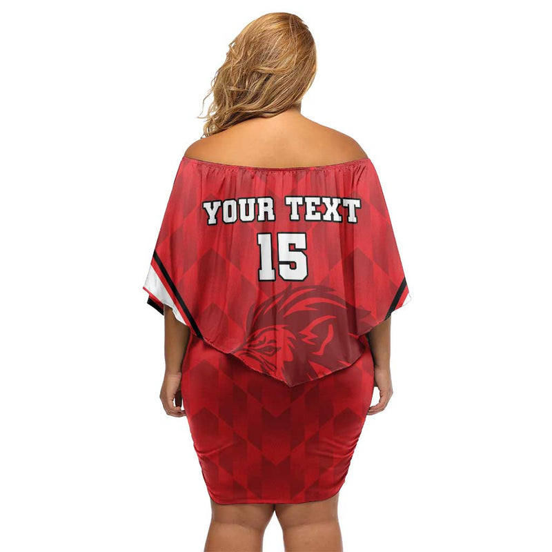 Custom Libya Football Go Fursan Al-mutawasit Off Shoulder Short Dress