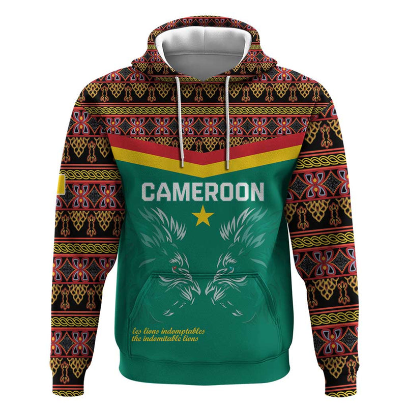 Custom Cameroon Football Go Champions - Toghu Pattern Hoodie