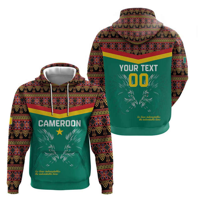 Custom Cameroon Football Go Champions - Toghu Pattern Hoodie