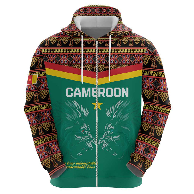 Custom Cameroon Football Go Champions - Toghu Pattern Hoodie