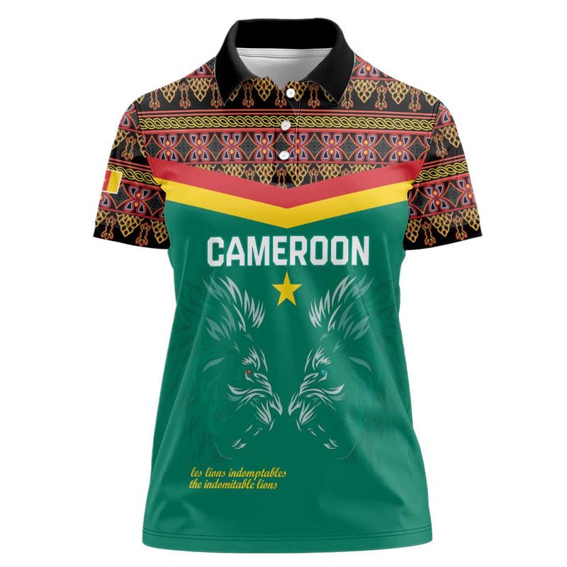 Custom Cameroon Football Go Champions - Toghu Pattern Women Polo Shirt