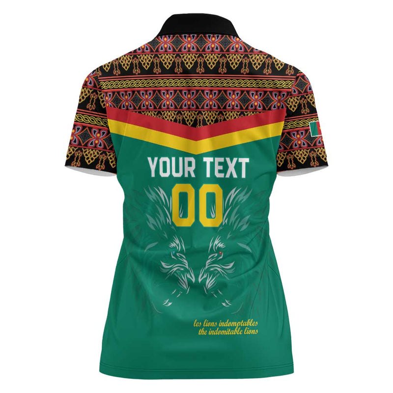 Custom Cameroon Football Go Champions - Toghu Pattern Women Polo Shirt