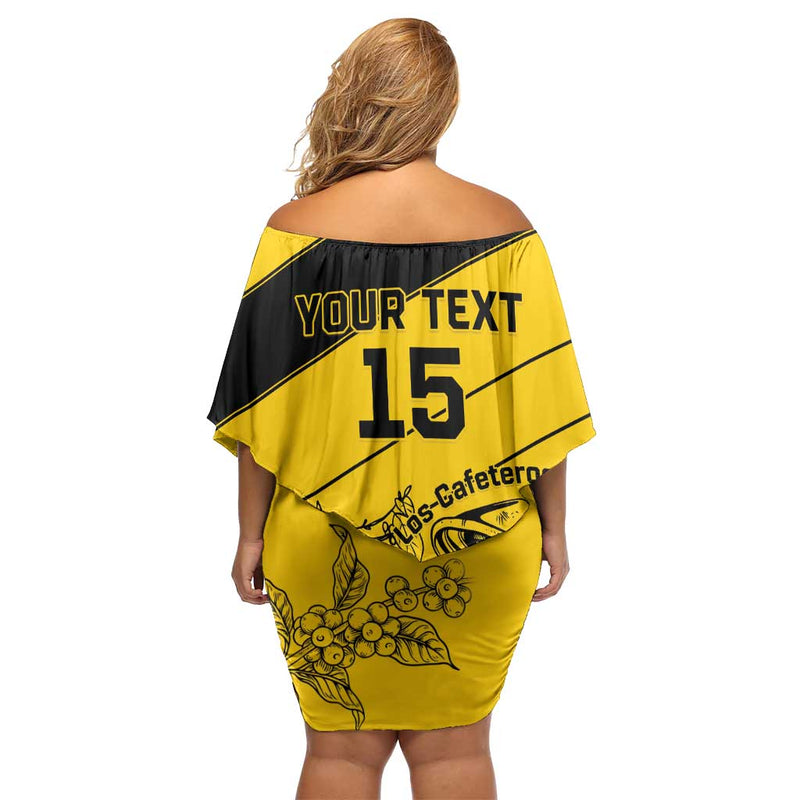 Custom Colombia Football Go Los Cafeteros Off Shoulder Short Dress