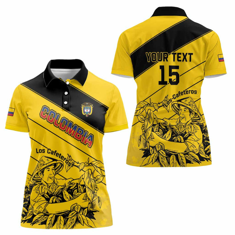 Custom Colombia Football Go Los Cafeteros Women Polo Shirt