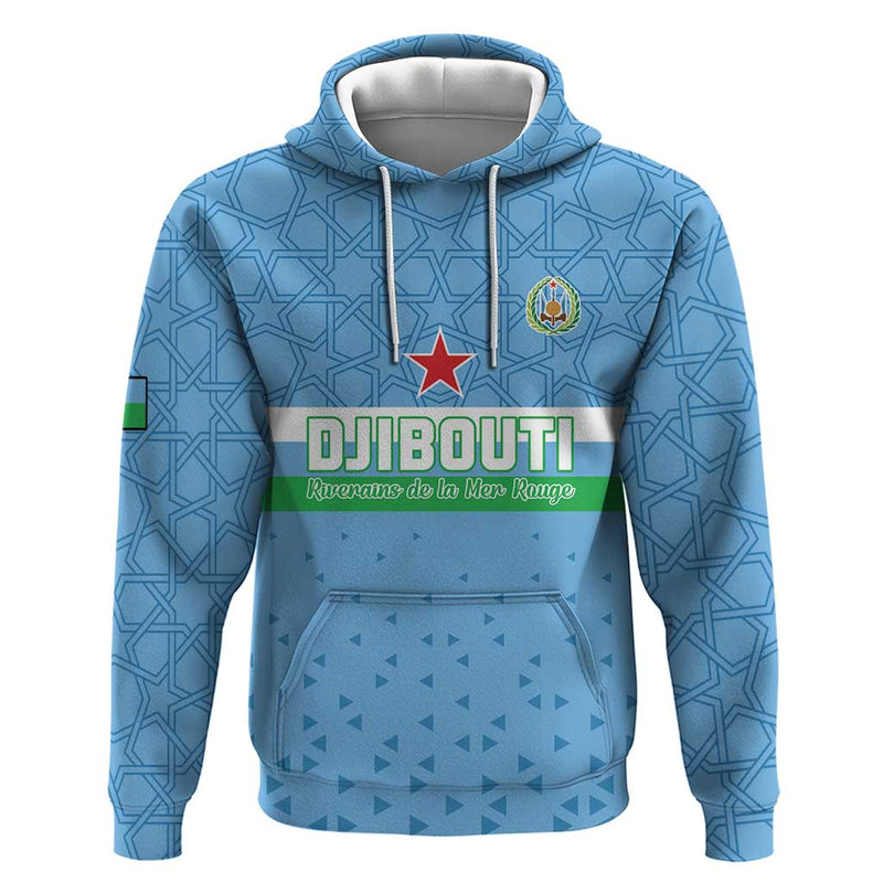 Custom Djibouti Football Come On Riverains de la Mer Rouge Hoodie
