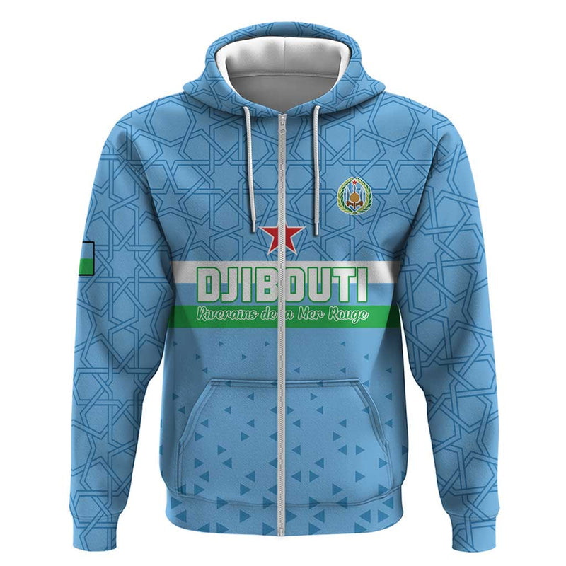 Custom Djibouti Football Come On Riverains de la Mer Rouge Hoodie
