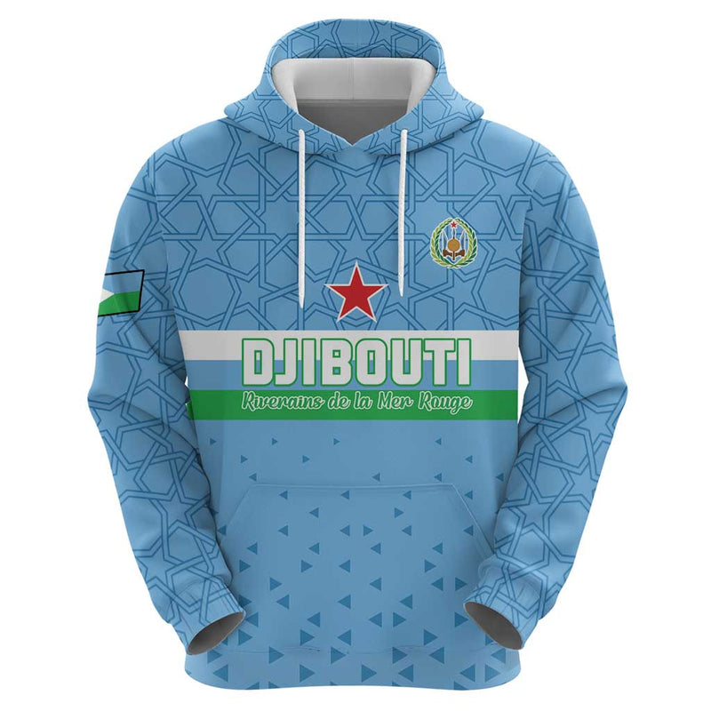 Custom Djibouti Football Come On Riverains de la Mer Rouge Hoodie