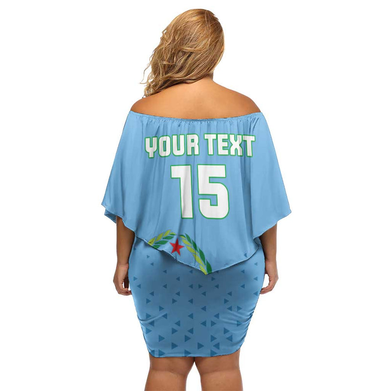 Custom Djibouti Football Come On Riverains De La Mer Rouge Off Shoulder Short Dress