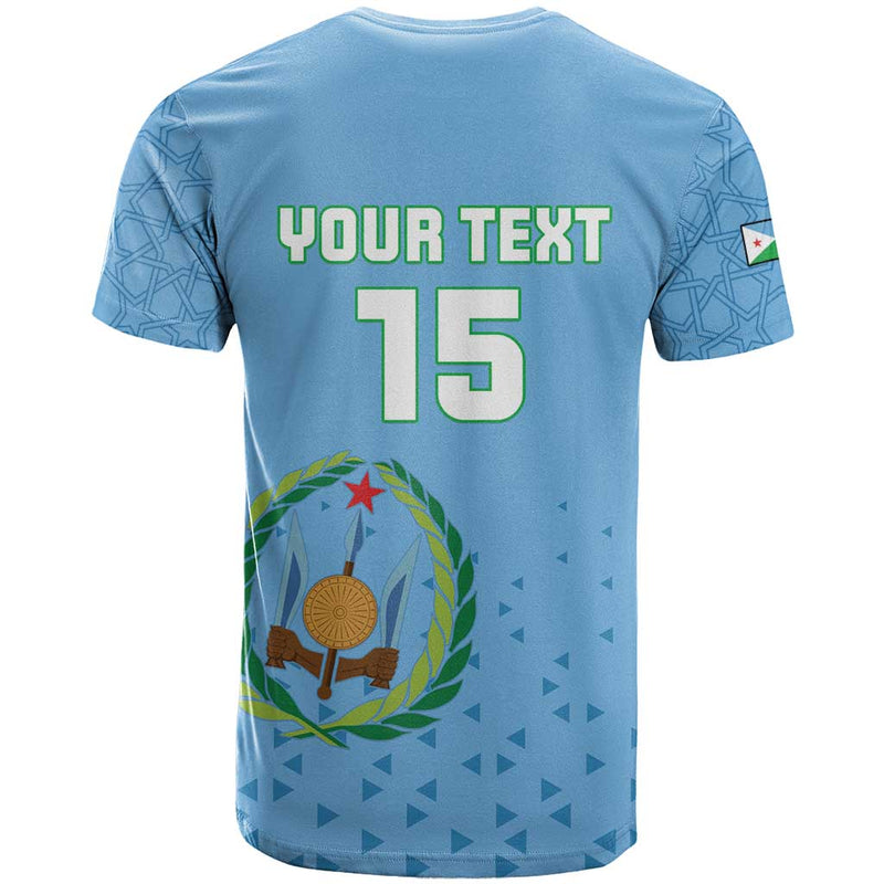 Custom Djibouti Football Come On Riverains de la Mer Rouge T Shirt