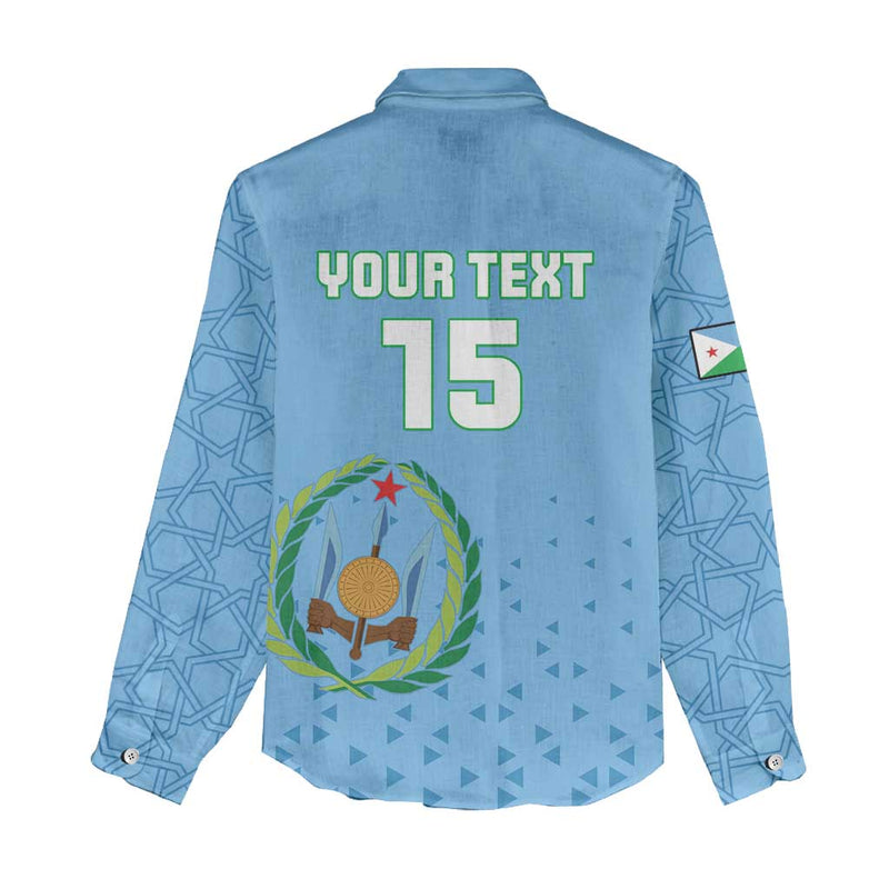 Custom Djibouti Football Come On Riverains de la Mer Rouge Women Casual Shirt