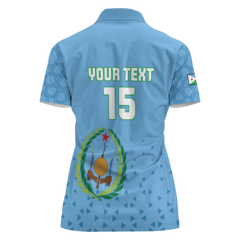 Custom Djibouti Football Come On Riverains de la Mer Rouge Women Polo Shirt