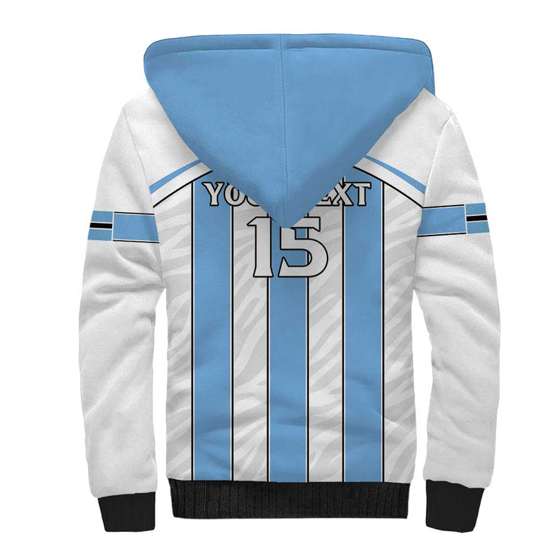 Custom Botswana Football Come On Zebras Sherpa Hoodie