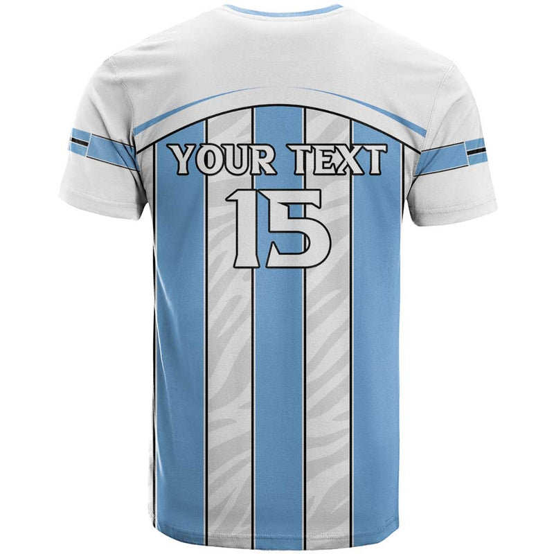 Custom Botswana Football Come On Zebras T Shirt