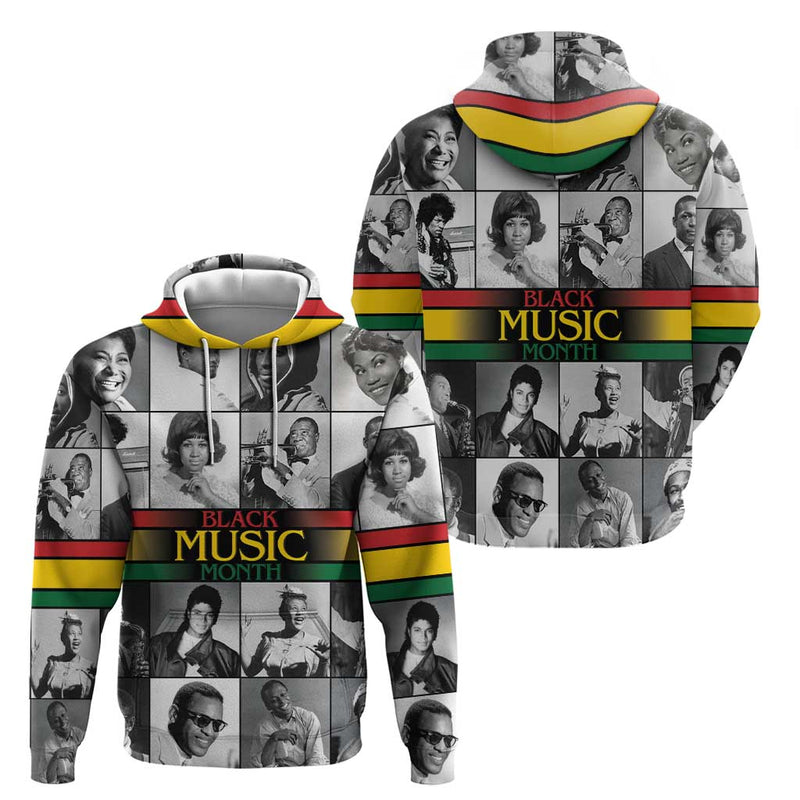 African-American Black Music Month Legends Tribute Hoodie