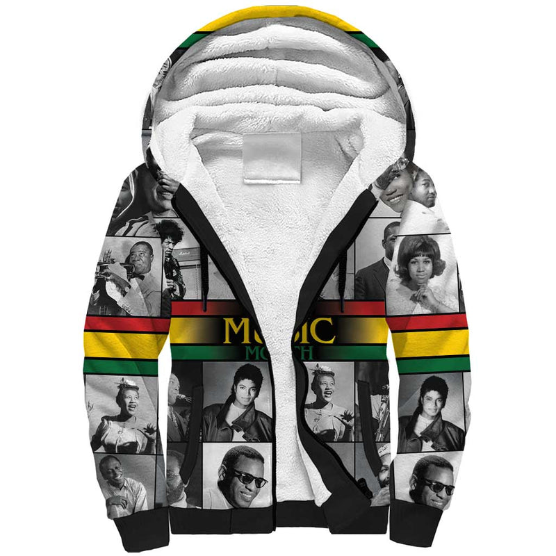 African-American Black Music Month Legends Tribute Sherpa Hoodie