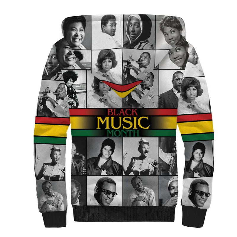 African-American Black Music Month Legends Tribute Sherpa Hoodie