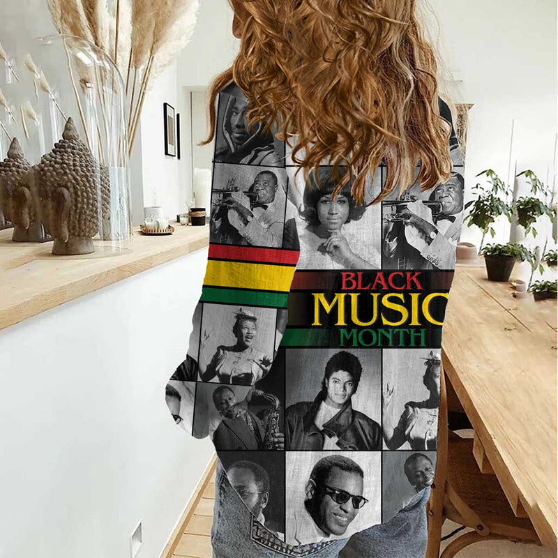African-American Black Music Month Legends Tribute Women Casual Shirt