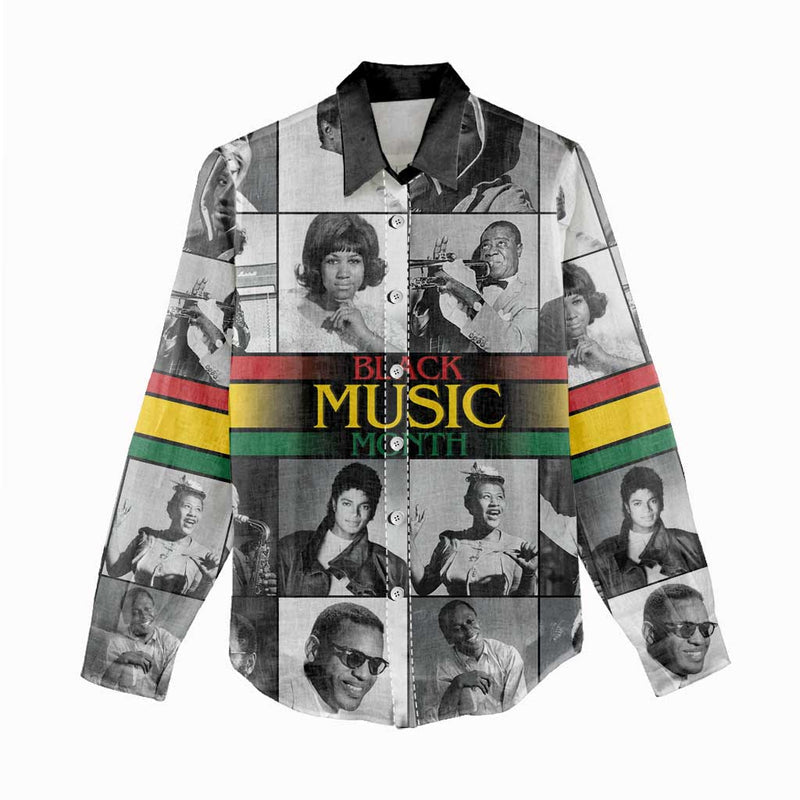 African-American Black Music Month Legends Tribute Women Casual Shirt