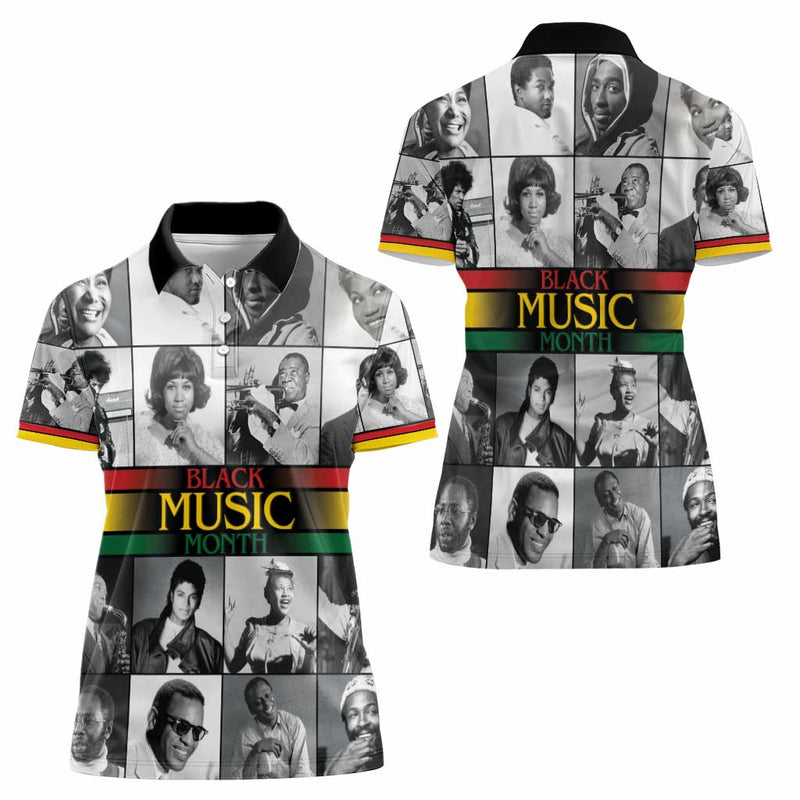 African-American Black Music Month Legends Tribute Women Polo Shirt