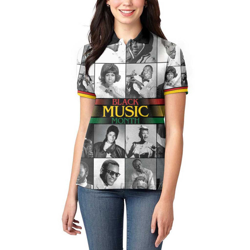 African-American Black Music Month Legends Tribute Women Polo Shirt