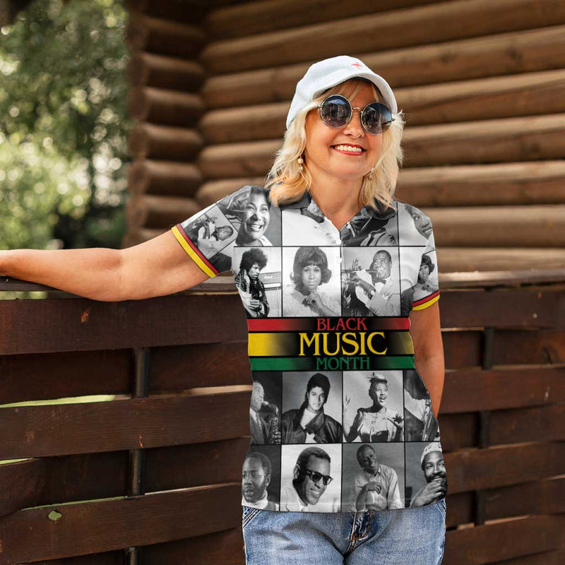 African-American Black Music Month Legends Tribute Women Polo Shirt